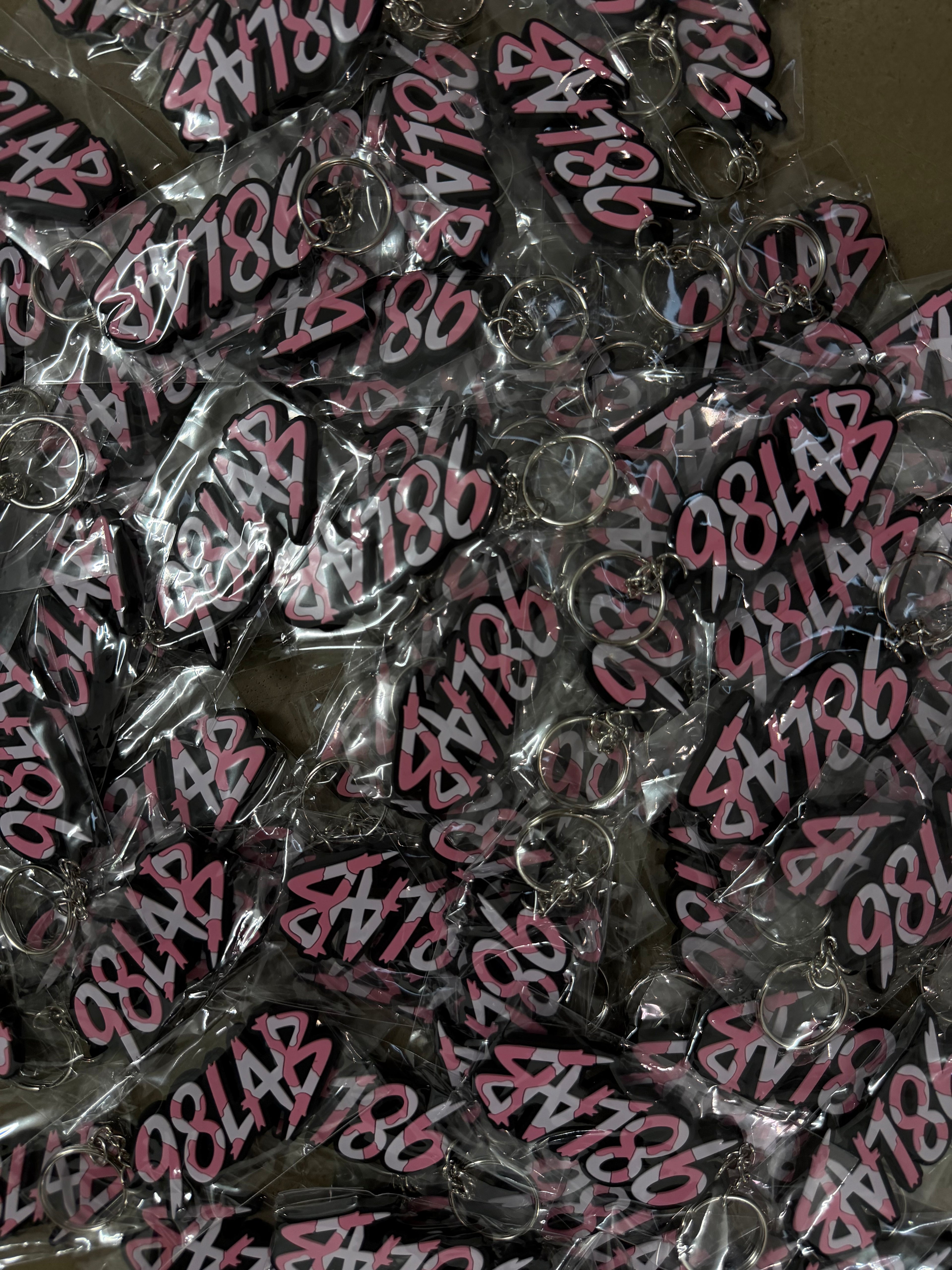 98LAB PINK CAMO KEYCHAIN