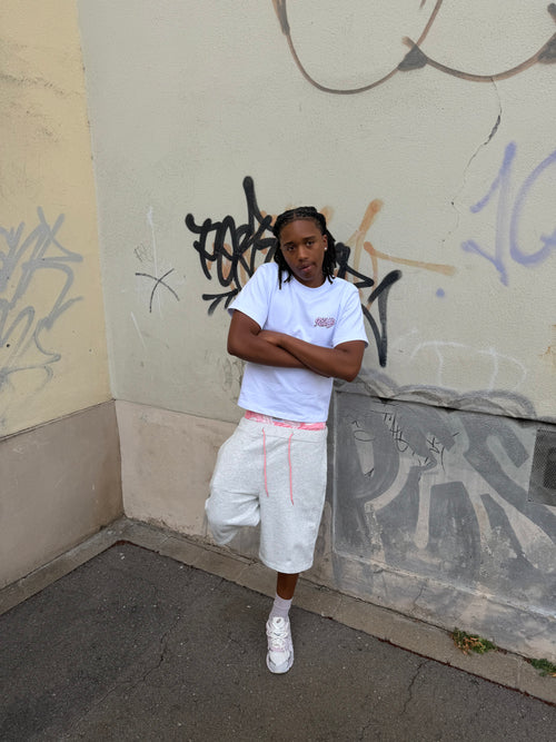 98LAB WHITE/PINK CAMO GRAPHIC TEE