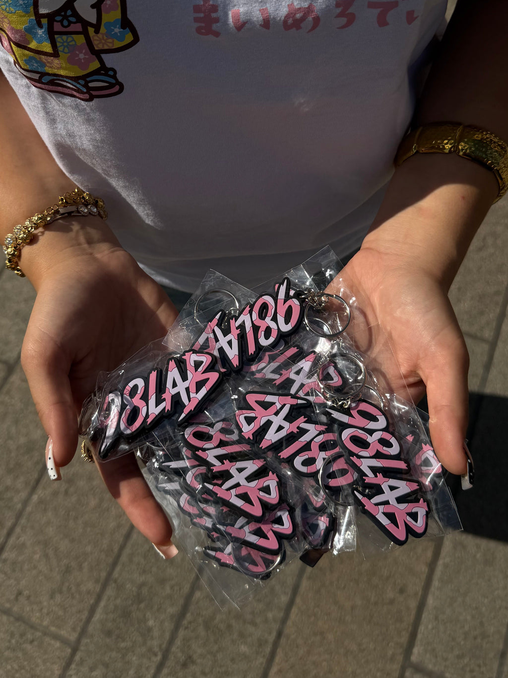 98LAB PINK CAMO KEYCHAIN