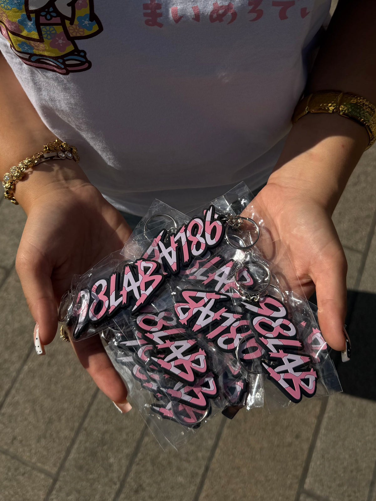 98LAB PINK CAMO KEYCHAIN