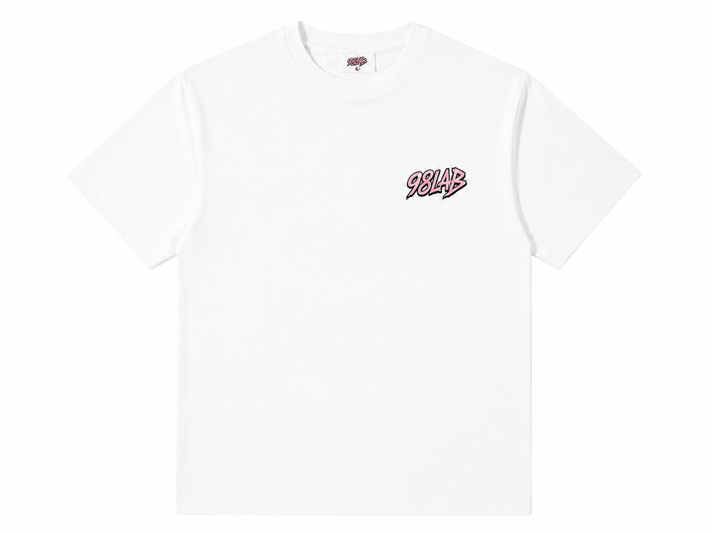 98LAB WHITE/PINK CAMO GRAPHIC TEE
